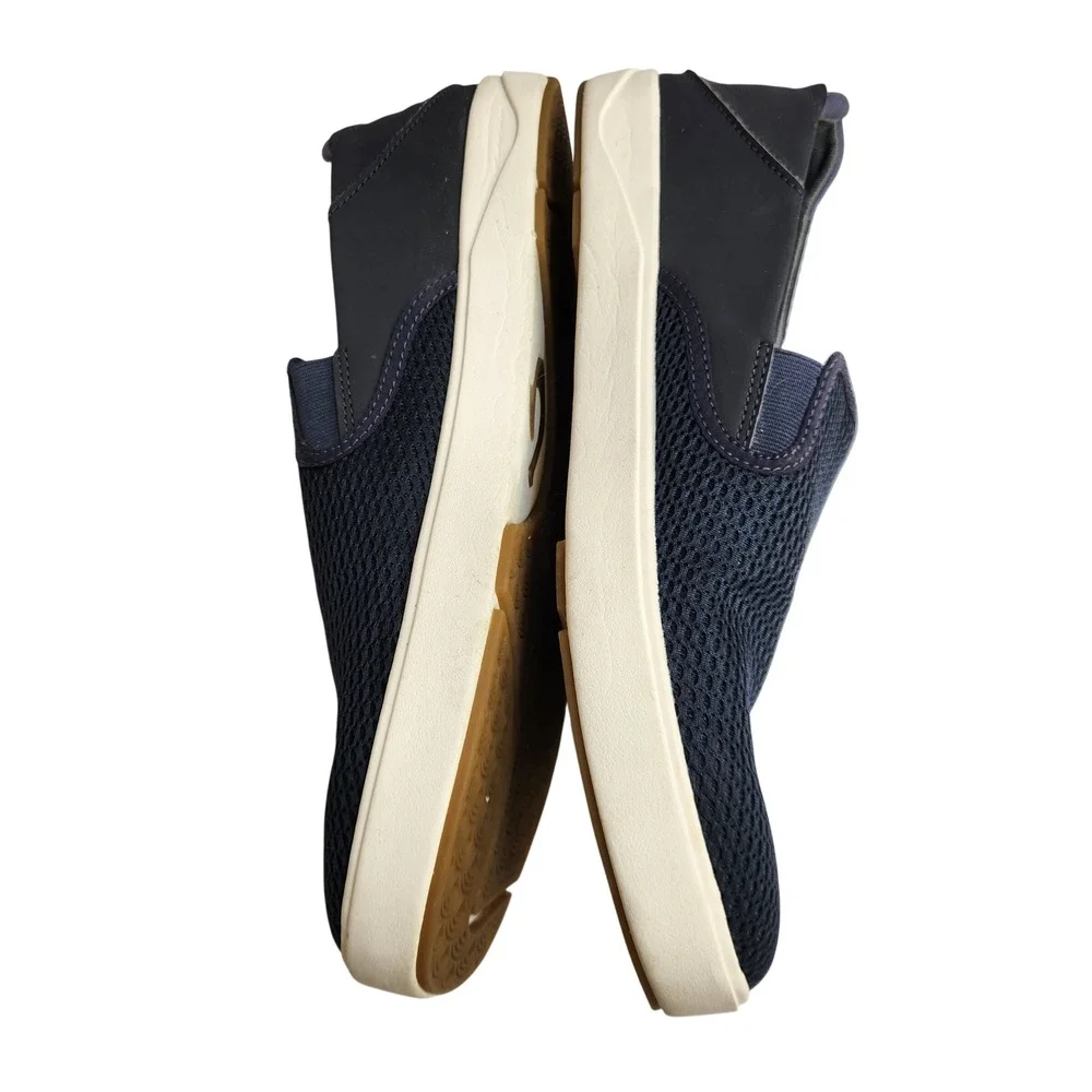 OluKai Laeahi Mens Navy Blue Textile Slip On Loafers Comfort Casual Shoes‎ US 14